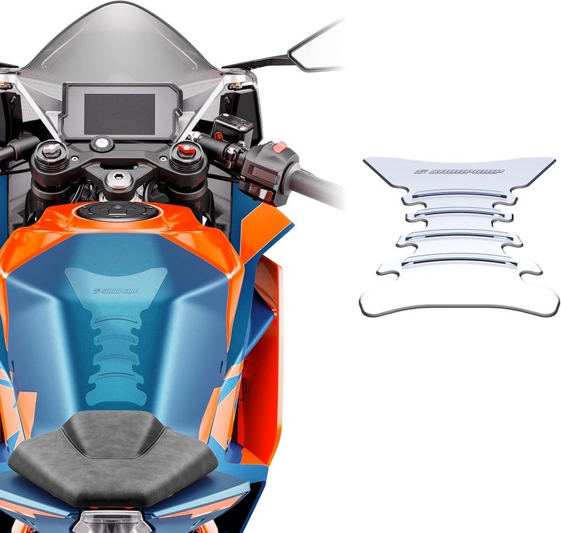 Stompgrip Premium Motorcycle Tank Protector | Spine | Stock Collection | 3D Design | Universal Fit | Clear - Image 1